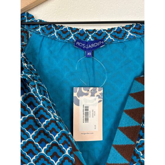Tuckernuck Ro's Garden NWT Genia Printed Midi Dress Blue XS Resort - Picture 5 of 8